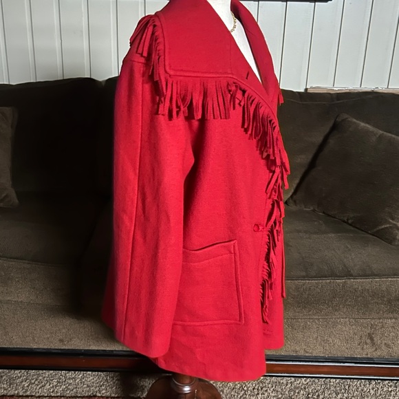Accents On Outwear • X-Large • Vintage • USA (Union Made) • Wool/ Fringe/ Coat - Picture 9 of 12